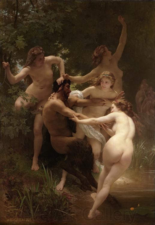 Adolphe William Bouguereau Nymphs and Satyr (mk26)